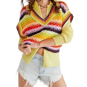 FREE PEOPLE Summer Daze Sweater Vest NWOT sz XS